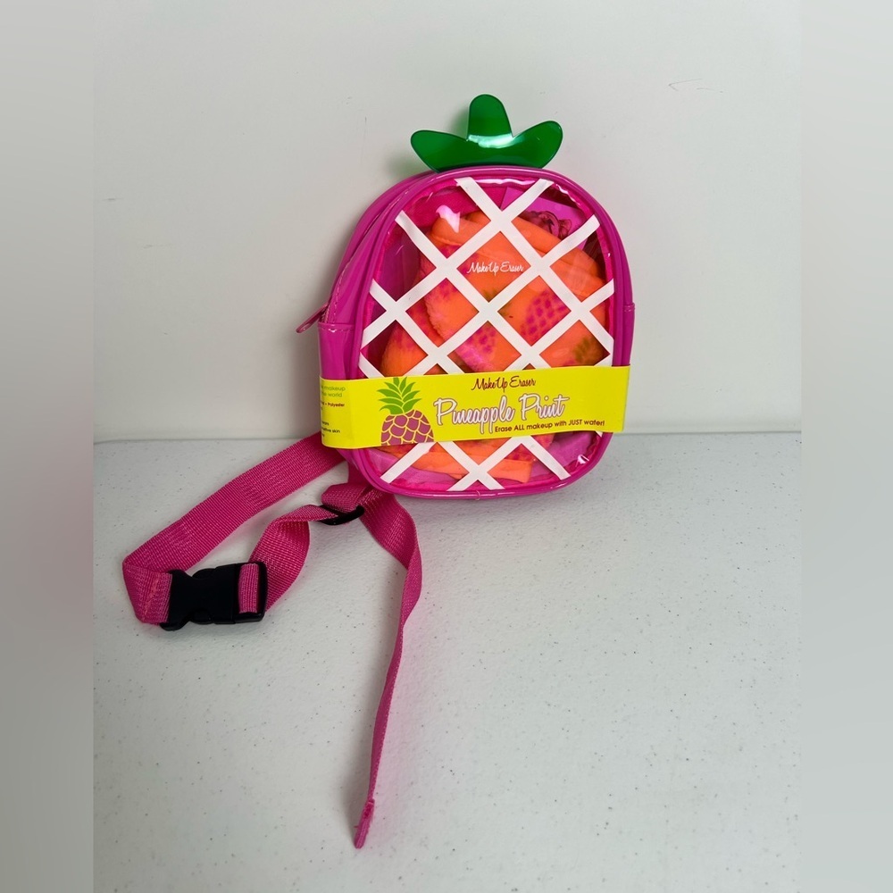 Makeup Eraser Cloth With Pineapple Print Fanny Pack Bag New